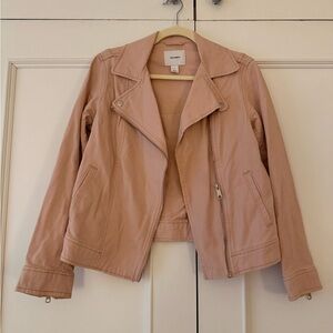 Old Navy Mauve-Blush Button-Down Shirt & Moto Jacket Set – Size Small